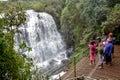 Bakers falls with tourists in horton plains